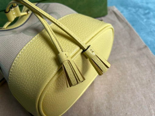 Replica Gucci 550620 Ophidia jumbo GG mini bucket bag yellow 4