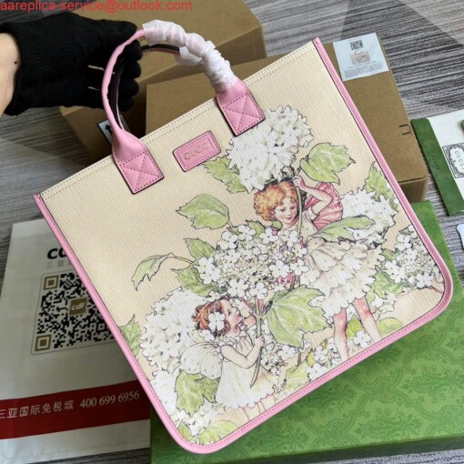 Replica Gucci 550763 Children's Fairy Print Large Tote Bag Pink 3