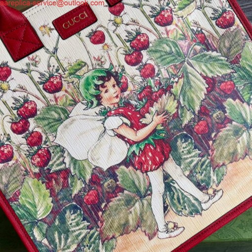 Replica Gucci 550763 Children's Fairy Print Large Tote Bag Red 4