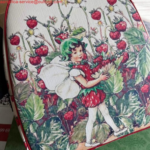 Replica Gucci 433578 Children's Fairy Print Backpack Red 5
