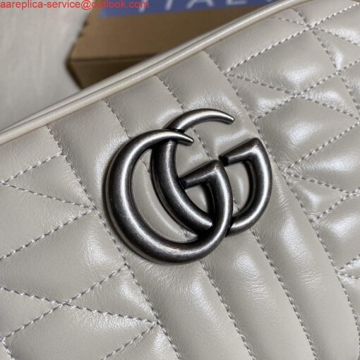 Replica Gucci 447632 GG Marmont matelassé small shoulder bag White 4