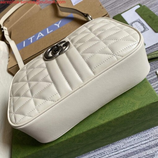 Replica Gucci 447632 GG Marmont matelassé small shoulder bag White 6