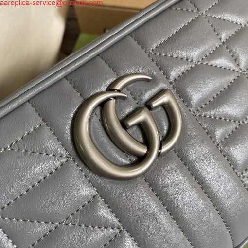 Replica Gucci 447632 GG Marmont small shoulder bag Grey 4