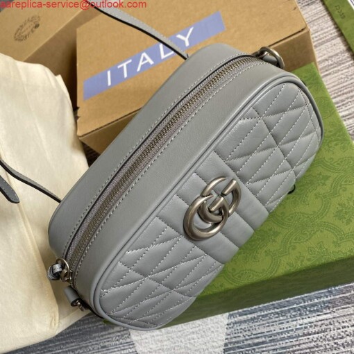 Replica Gucci 447632 GG Marmont small shoulder bag Grey 5