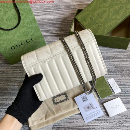 Replica Gucci 474575 GG Marmont mini bag White