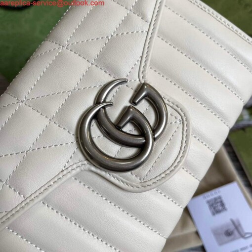 Replica Gucci 474575 GG Marmont mini bag White 2