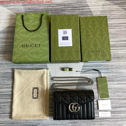 Replica Gucci 474575 GG Marmont mini bag Black 8