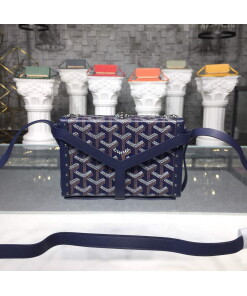 Replica Goyard MINA08PMLTY01CL01P Minaudière Trunk Bag Navy Blue