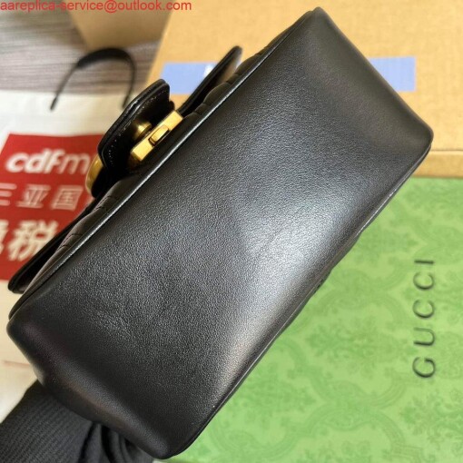 Replica Gucci 739682 GG Marmont Matelassé mini tote bag Black 4