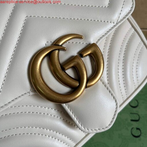 Replica Gucci 739682 GG Marmont Matelassé mini tote bag White 3