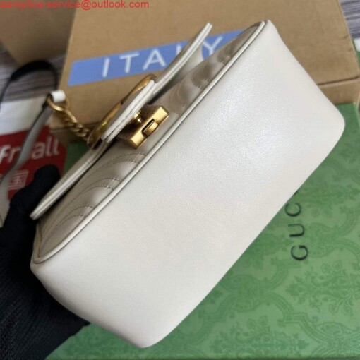 Replica Gucci 739682 GG Marmont Matelassé mini tote bag White 4