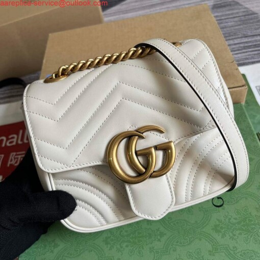 Replica Gucci 739682 GG Marmont Matelassé mini tote bag White 5