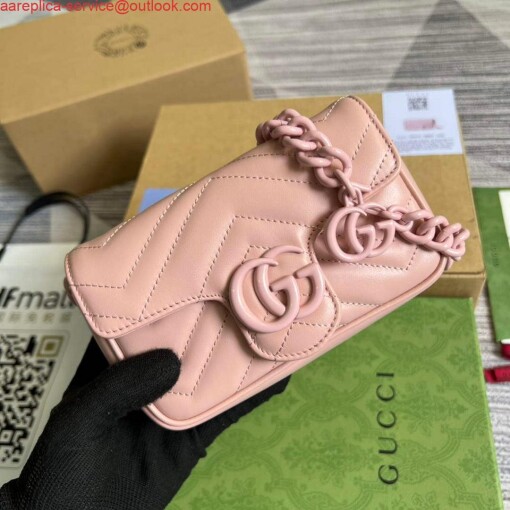 Replica Gucci 699757 GG Marmont Belt Bag Light pink 3