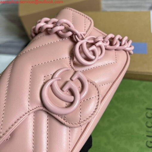 Replica Gucci 699757 GG Marmont Belt Bag Light pink 4