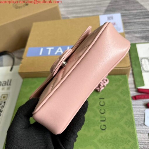 Replica Gucci 699757 GG Marmont Belt Bag Light pink 5