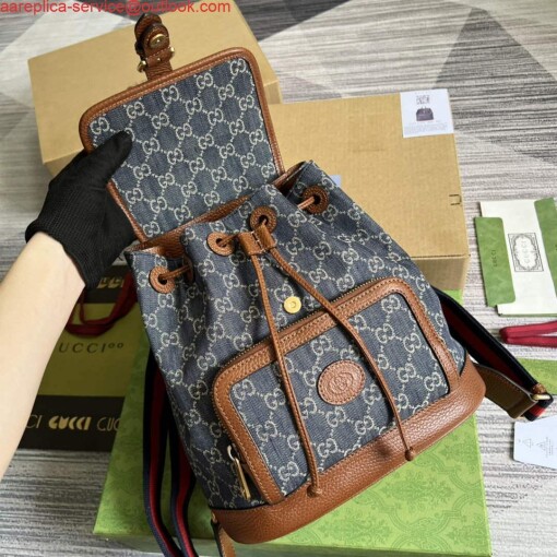Replica Gucci 674147 Backpack with Interlocking G Blue 7