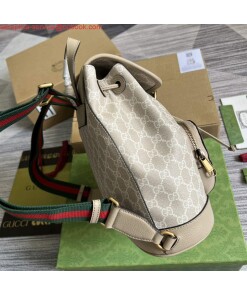 Replica Gucci 674147 Backpack with Interlocking G Beige and white 2
