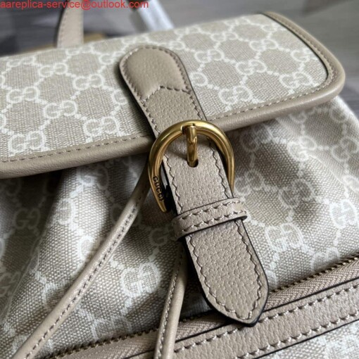 Replica Gucci 674147 Backpack with Interlocking G Beige and white 4