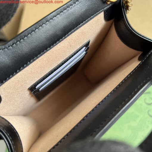 Replica Gucci 699756 GG Marmont Top handle mini bag Black 8