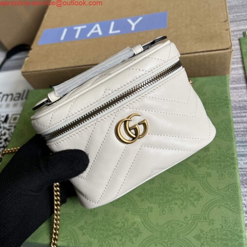 Replica Gucci 699515 GG Marmont Mini Top Handle Bag White 3