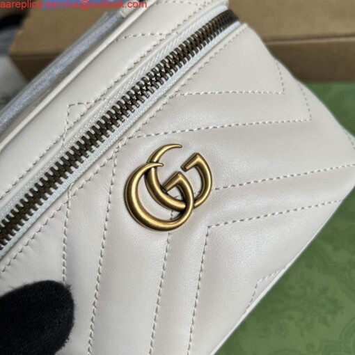 Replica Gucci 699515 GG Marmont Mini Top Handle Bag White 4