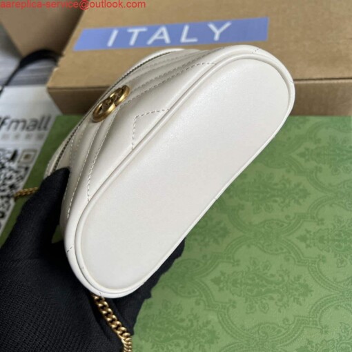 Replica Gucci 699515 GG Marmont Mini Top Handle Bag White 5