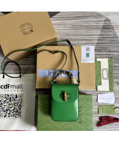 Replica Gucci 702106 Bamboo Mini Handbag Green