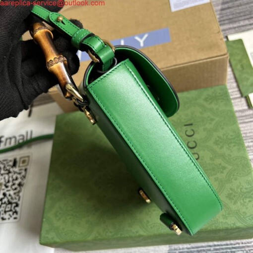 Replica Gucci 702106 Bamboo Mini Handbag Green 3