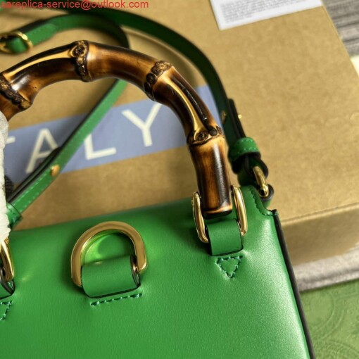 Replica Gucci 702106 Bamboo Mini Handbag Green 6