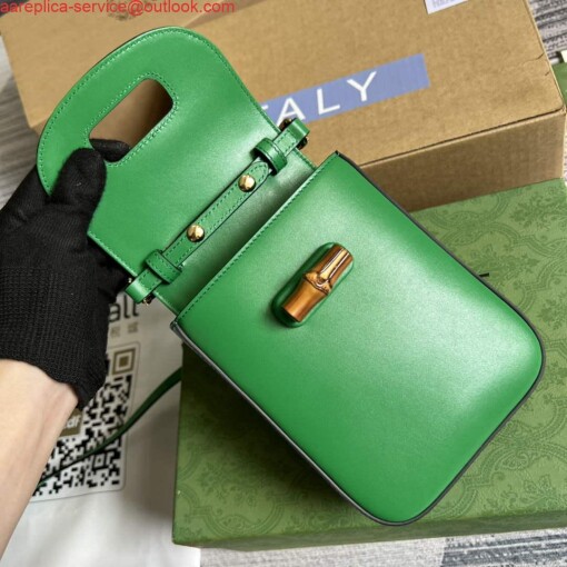 Replica Gucci 702106 Bamboo Mini Handbag Green 7