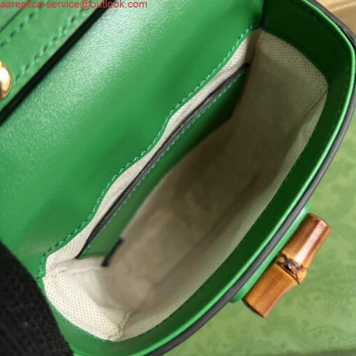Replica Gucci 702106 Bamboo Mini Handbag Green 8