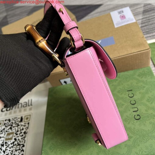 Replica Gucci 702106 Bamboo Mini Handbag Pink 3