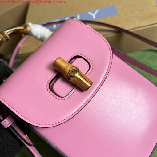 Replica Gucci 702106 Bamboo Mini Handbag Pink 4