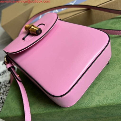 Replica Gucci 702106 Bamboo Mini Handbag Pink 5
