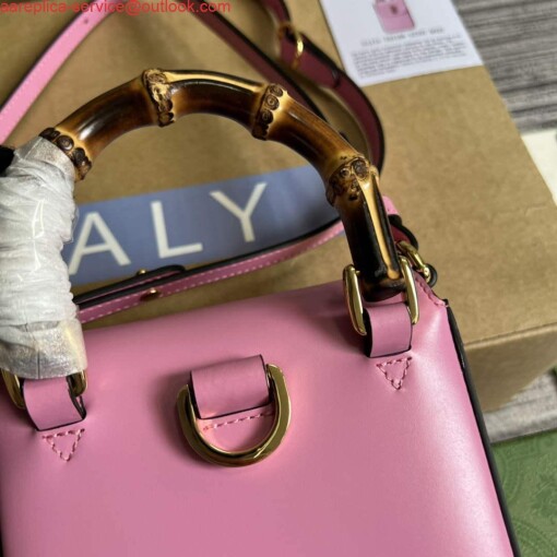 Replica Gucci 702106 Bamboo Mini Handbag Pink 6