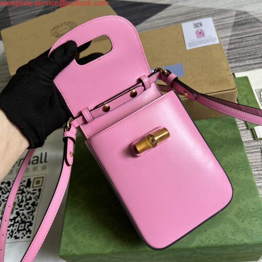 Replica Gucci 702106 Bamboo Mini Handbag Pink 7