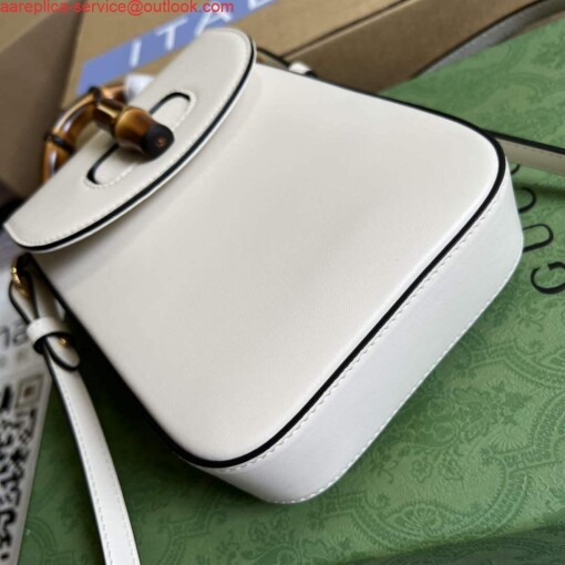 Replica Gucci 702106 Bamboo Mini Handbag White 5