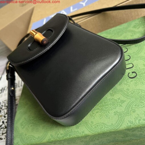 Replica Gucci 702106 Bamboo Mini Handbag Black 5