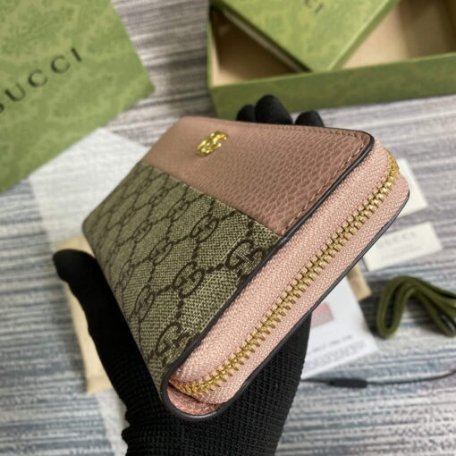 Replica Gucci 456117 GG Marmont Zip Around Wallet Pink 3