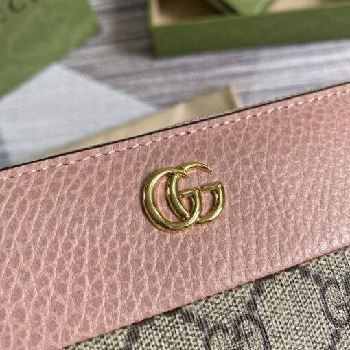 Replica Gucci 456117 GG Marmont Zip Around Wallet Pink 4