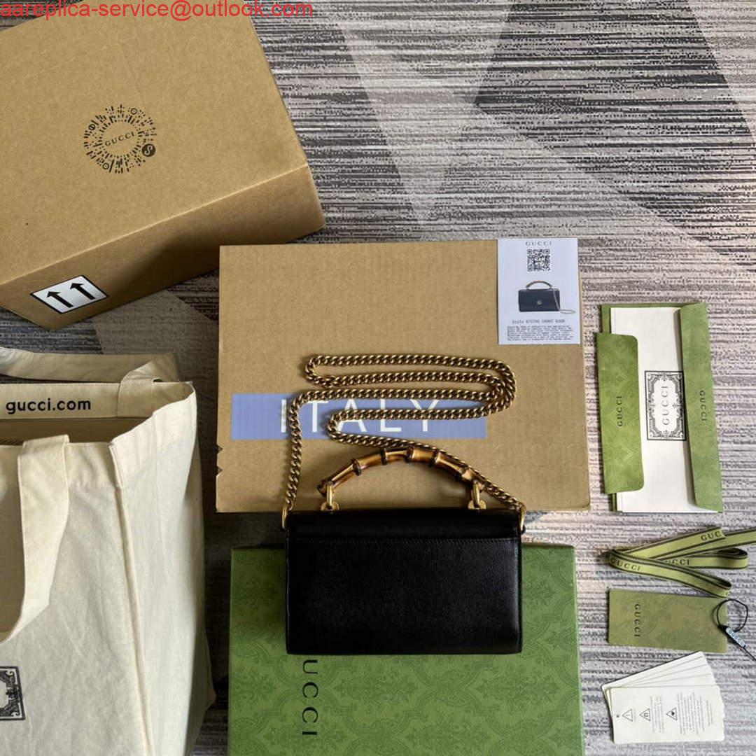 Replica Gucci 675795 Gucci Diana mini shoulder bag Black 2 Replica Gucci 675795 Gucci Diana mini shoulder bag Black 2