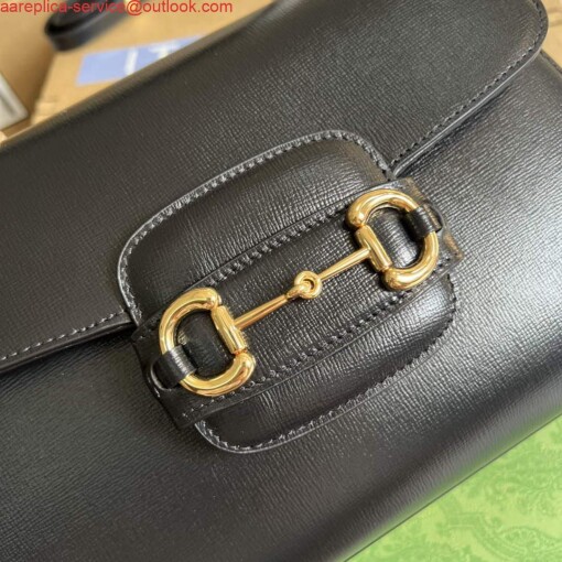 Replica Gucci 702049 Horsebit 1955 Medium Bag Black 4