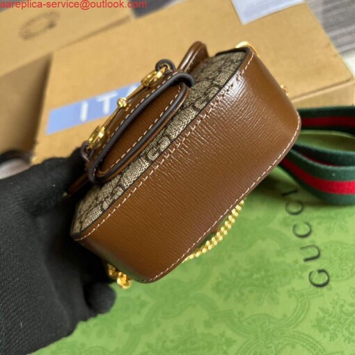 Replica Gucci 699760 Gucci Horsebit 1955 strap wallet Beige and ebony 7