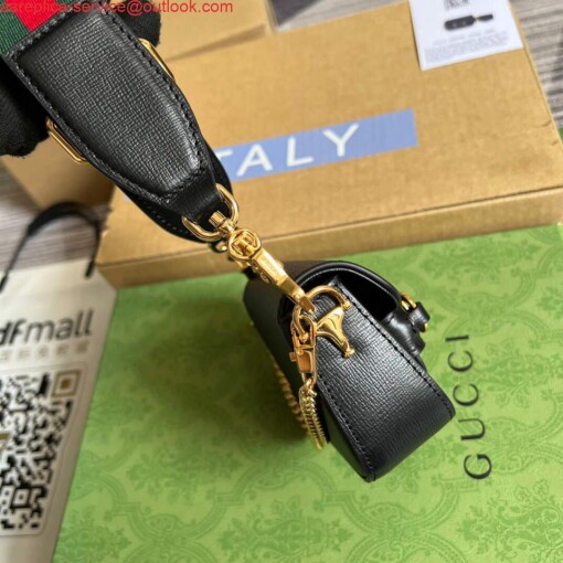 Replica Gucci 699760 Gucci Horsebit 1955 strap wallet Black 2