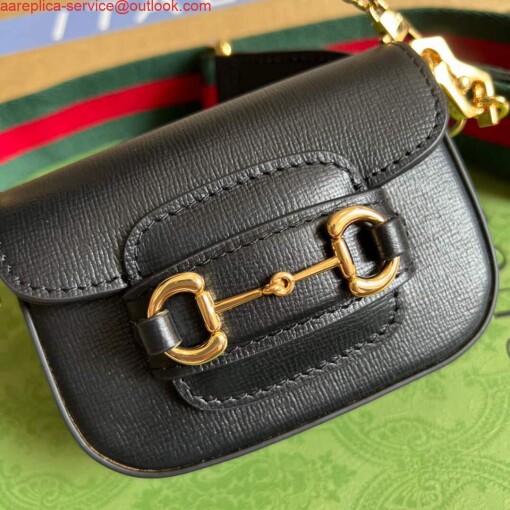 Replica Gucci 699760 Gucci Horsebit 1955 strap wallet Black 4