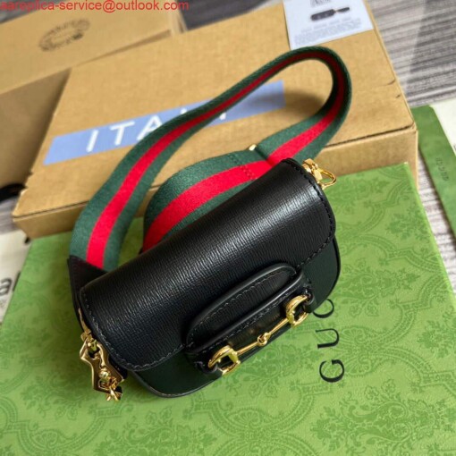 Replica Gucci 699760 Gucci Horsebit 1955 strap wallet Black 6