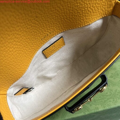 Replica Adidas x Gucci 658574 Horsebit 1955 mini bag Yellow and black leather 7