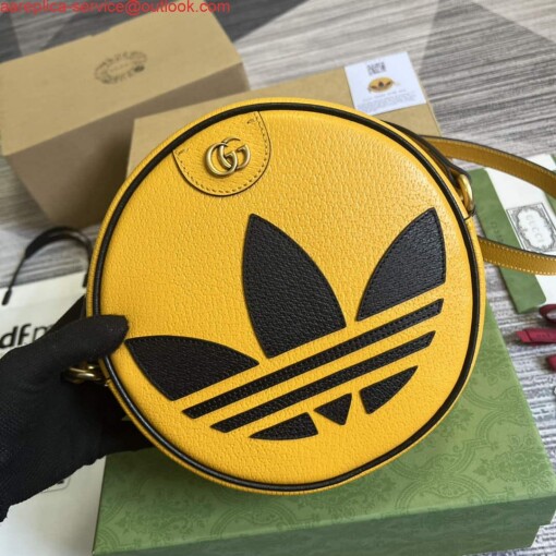 Replica Adidas x Gucci Ophidia shoulder bag 702626 Yellow leather 3