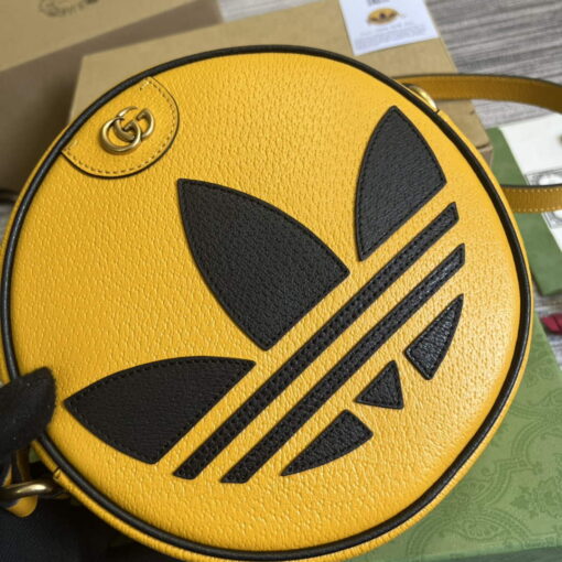 Replica Adidas x Gucci Ophidia shoulder bag 702626 Yellow leather 4