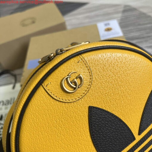 Replica Adidas x Gucci Ophidia shoulder bag 702626 Yellow leather 5
